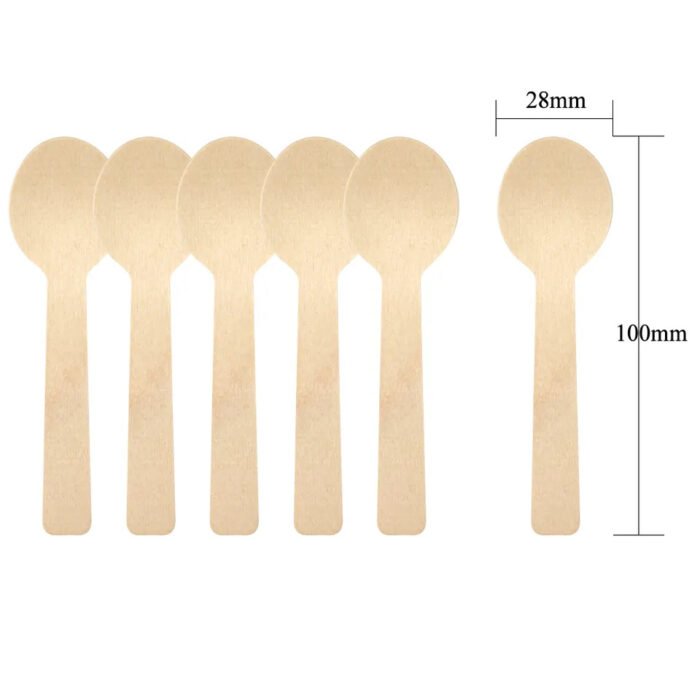 100mm-Disposable-Wooden-Spoon-4 100ml ice cream spoon manufacturer Near me